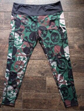 CVG Constantly Varied Gear Camo Skull Reversible Badass Full Length Leggings XX